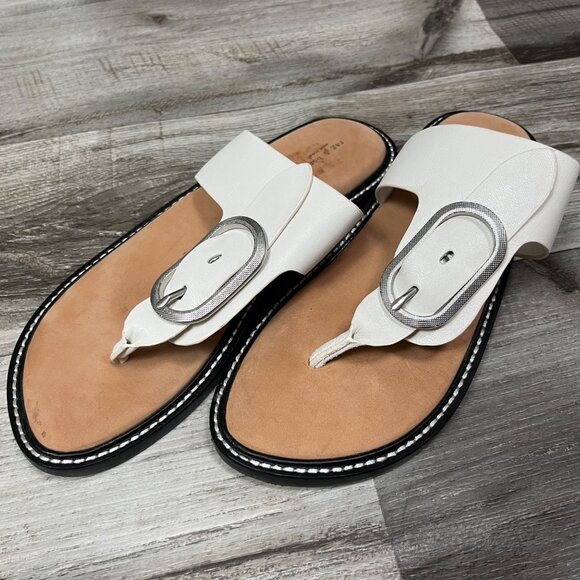 Rag & Bone Ansley Leather Flat Thong Sandals Whites Women’s Size 38 - Picture 2 of 9